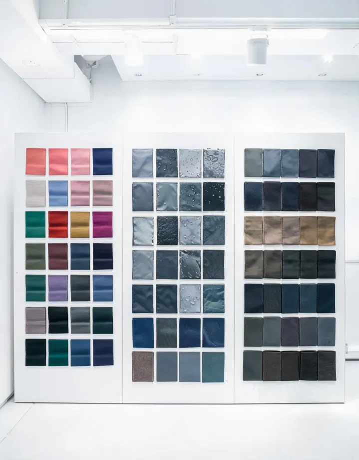 Performance textile sample wall