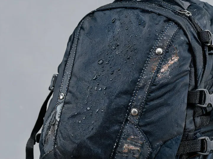 Technical backpack coated textile