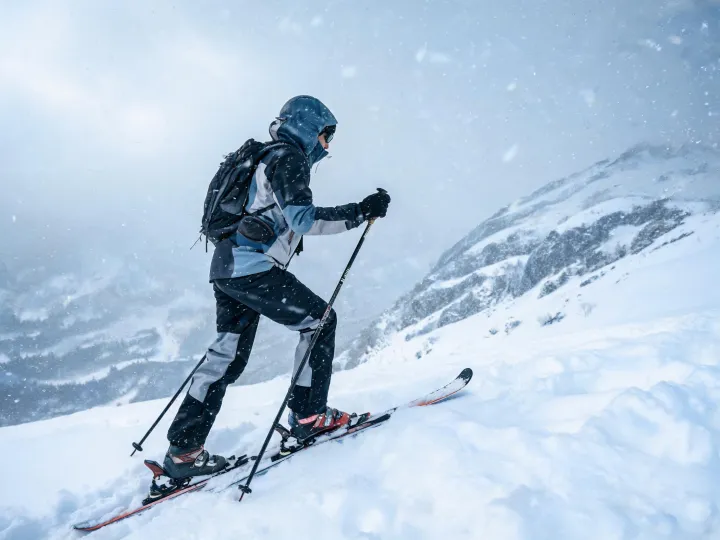 Ski touring garment textile